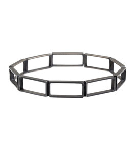 Rectangle Shapes Bangle in Oxidized Silver