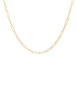 Handmade Chain Necklace in 18k Gold with 3 white Diamonds