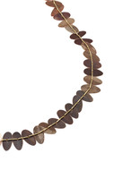 Laura Lienhard Long Leaf Necklace in Shibuichi, 18k Gold