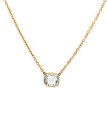 Rounded Square Diamond Pendant with 18k Yellow Gold Chain