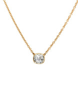 Rounded Square Diamond Pendant with 18k Yellow Gold Chain