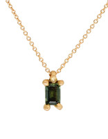 Marian Maurer Faerie Pendant with Rectangular Green Sapphire in 18k Yellow Gold