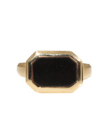 Black Jade “Tulip” Signet Ring in 18k Gold