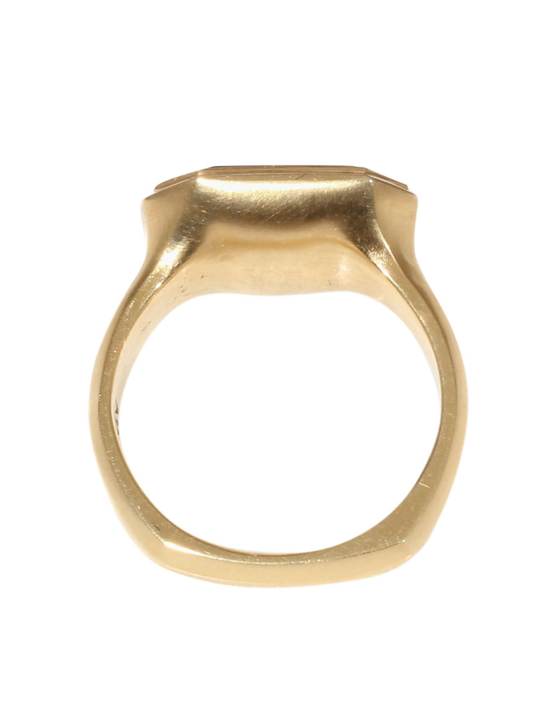 Black Jade “Tulip” Signet Ring in 18k Gold