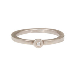 Stacking Dot Ring in 18k Palladium White Gold with White Diamond