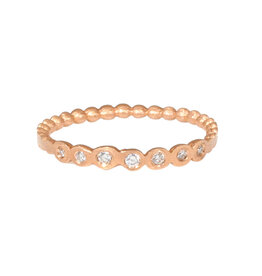 Cascade Ring with Seven Diamonds in 18k Rose Gold