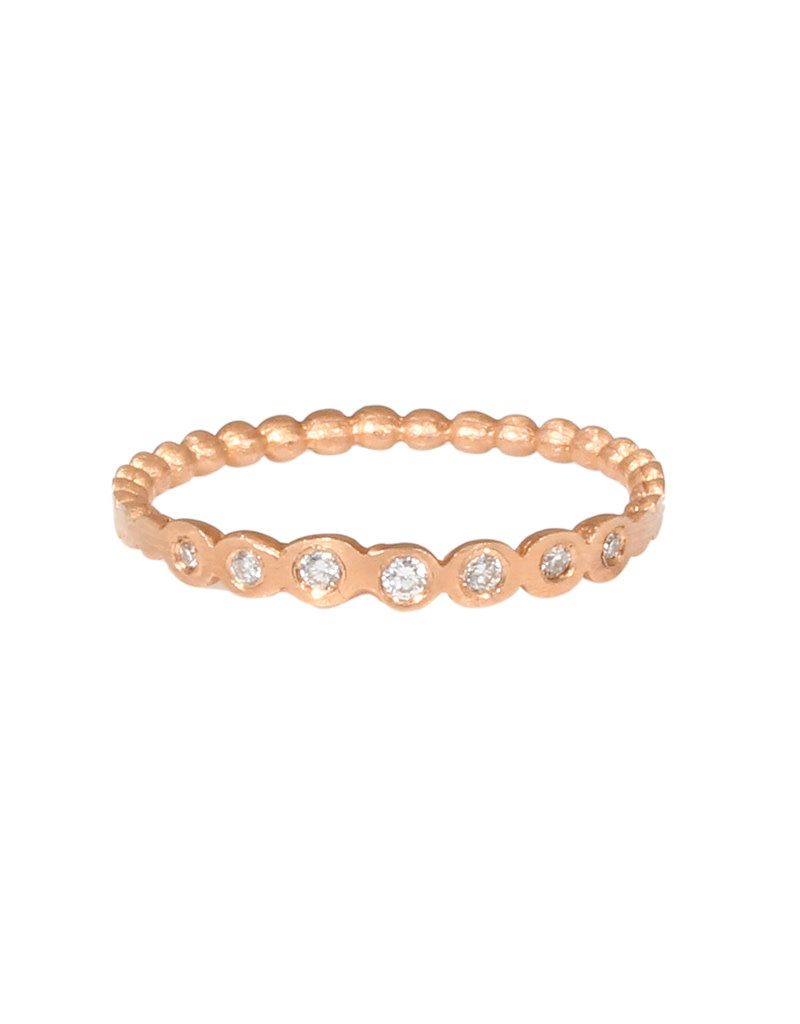 Cascade Ring with Seven Diamonds in 18k Rose Gold