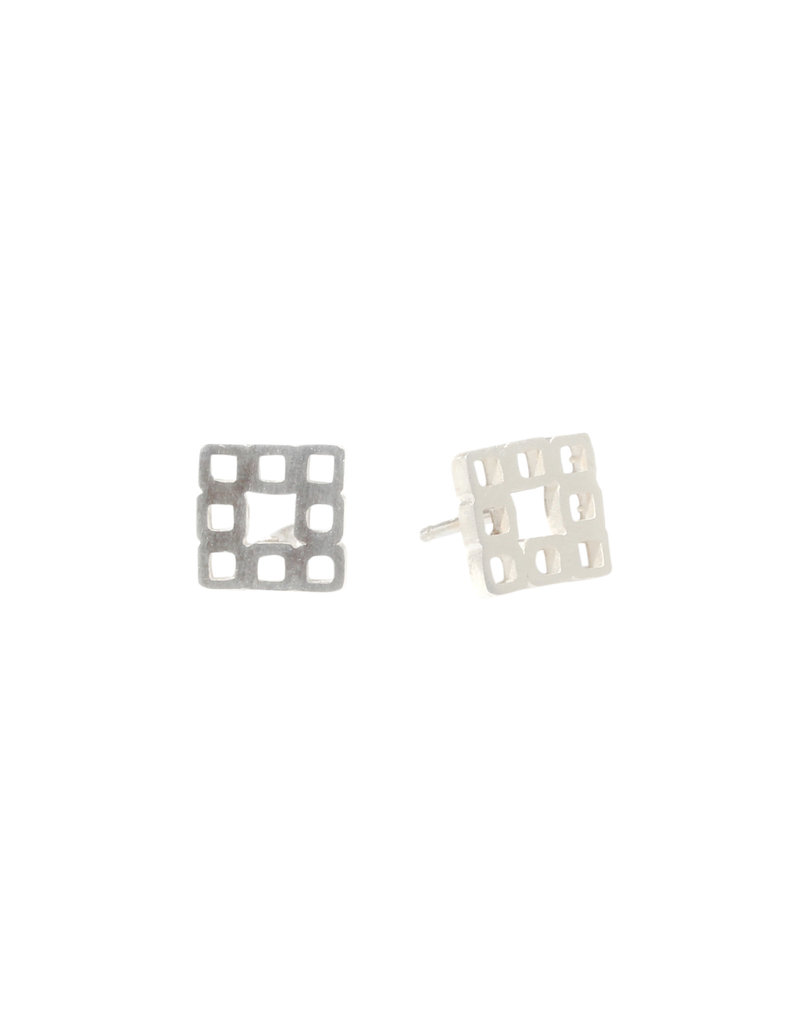 Square Post Earrings in Silver
