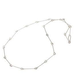 Interlocking Circle Chain Necklace in Brushed Silver