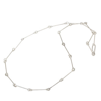 Interlocking Circle Chain Necklace in Brushed Silver