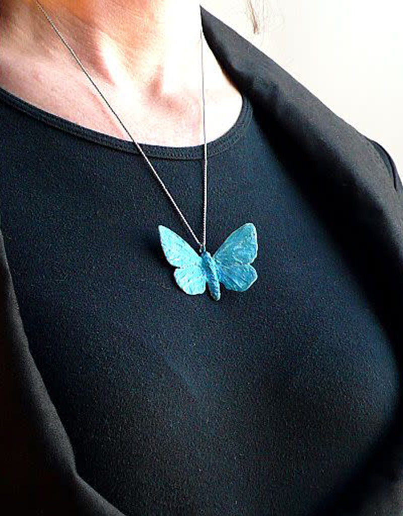 Adonis Butterfly Pendant in Patinated Bronze