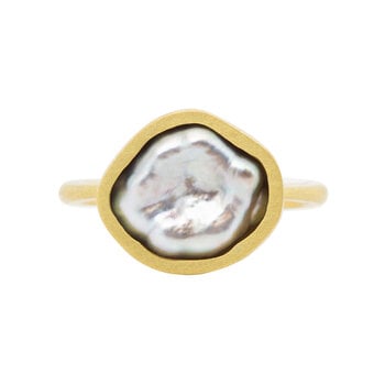 Keshi Pearl Ring in 18k Yellow Gold