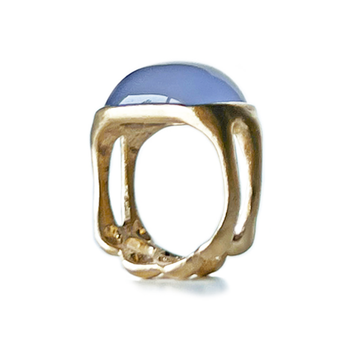 Lavender Chalcedony Ring in 10k Yellow Gold