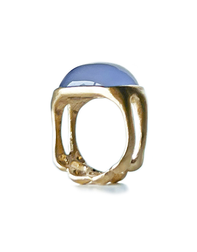 Lavender Chalcedony Ring in 10k Yellow Gold