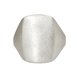 Box Ring in Brushed Silver