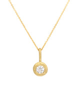 Organic Bezel with Brilliant Diamond Pendant in 18k Yellow Gold