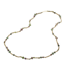 Ancient Roman Glass Bicone Bead Necklace with 18k Clasp and Beads
