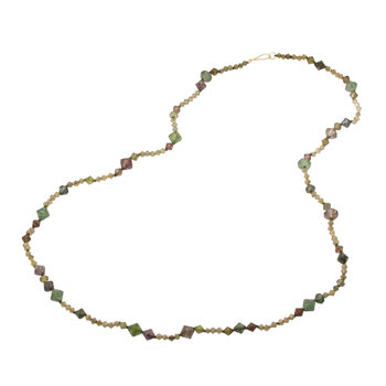 Ancient Roman Glass Bicone Bead Necklace with 18k Clasp and Beads