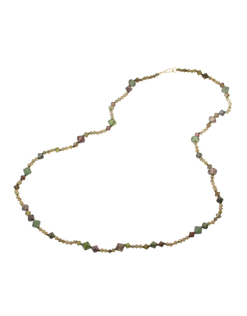 Ancient Roman Glass Bicone Bead Necklace with 18k Clasp and Beads