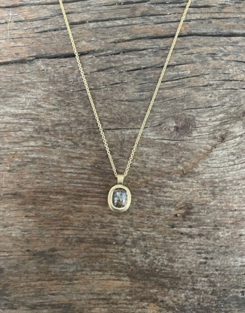 Rustic Rosecut Diamond Pendant in 18k Gold