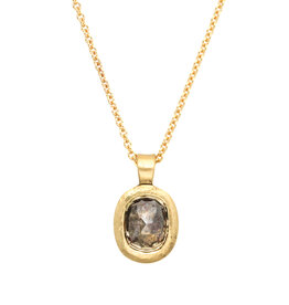 Rustic Rosecut Diamond Pendant in 18k Gold