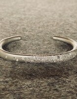 Pave Grey or Lavender Sapphire Cuff in Brushed Silver