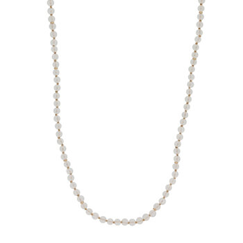 Selenite Bead Necklace with 18k Gold Clasp - 32"