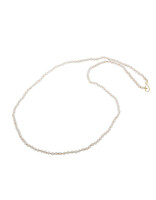 Selenite Bead Necklace with 18k Gold Clasp - 32"