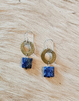 Circle Drop Earrings with Sodalite