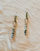 Hinge Chain Drop Earrings with Moss Agate