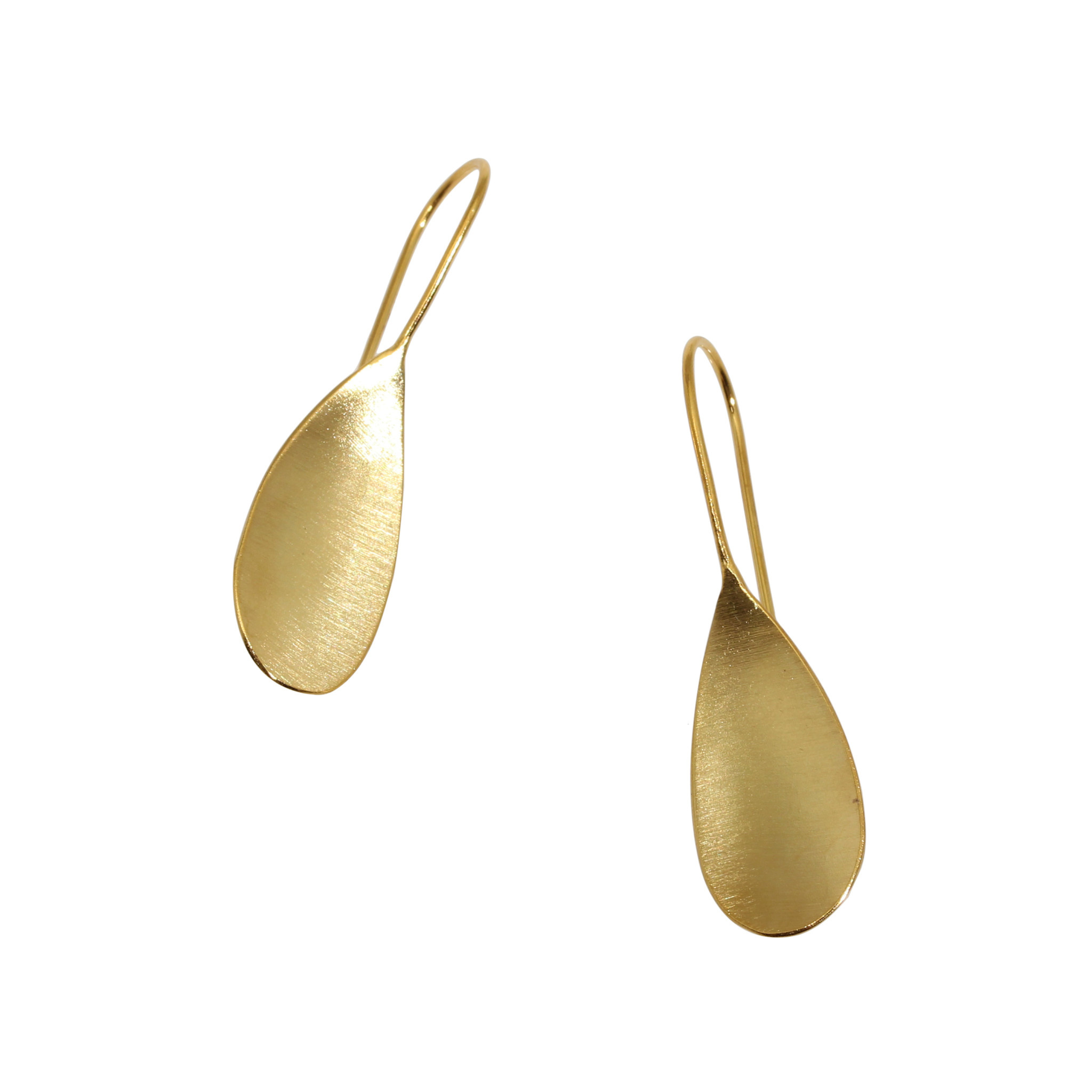 Diamond Leaf Drop Earrings in 14k Yellow Gold - Filigree Jewelers