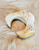 Large Carved Antler Faces and Eagle Cuff