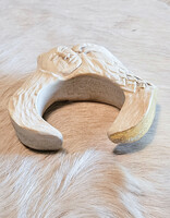 Large Carved Antler Faces and Eagle Cuff