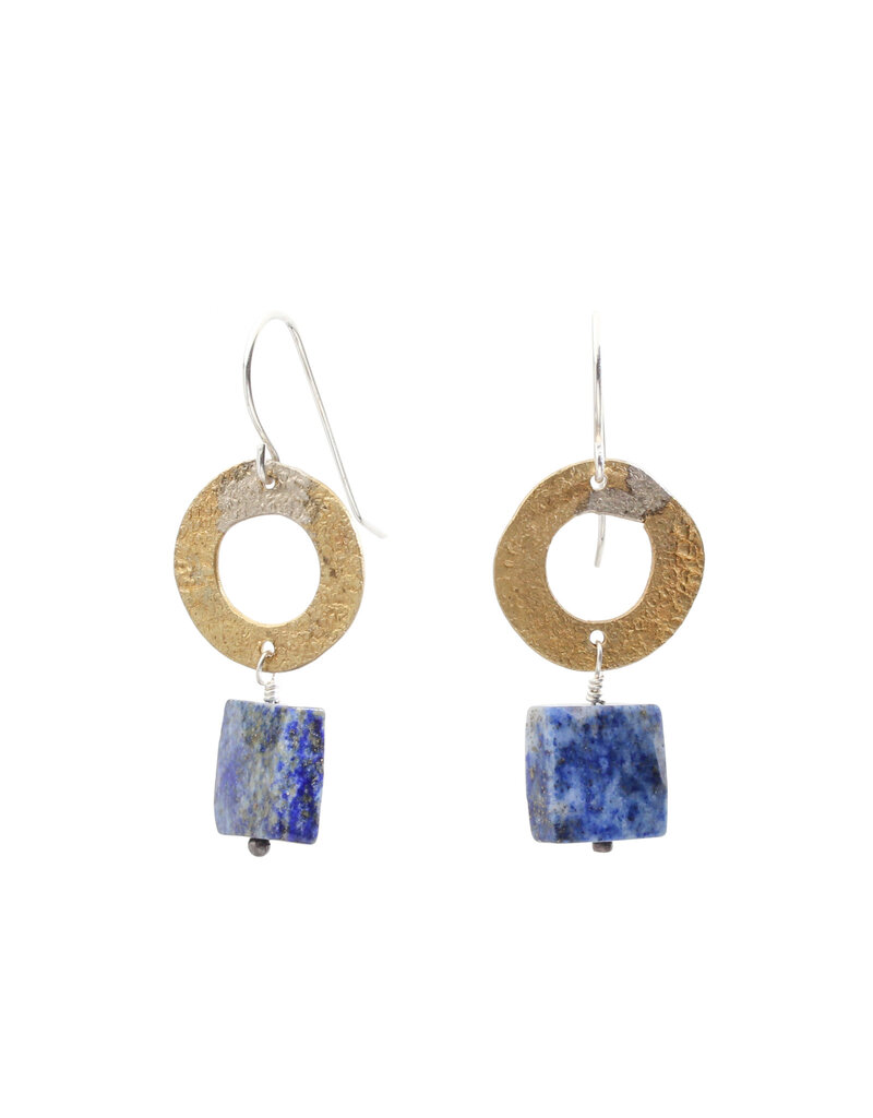 Circle Drop Earrings with Sodalite