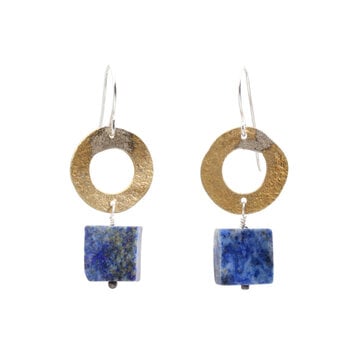 Circle Drop Earrings with Sodalite