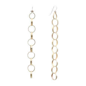 Long Brass Chain Link Earrings