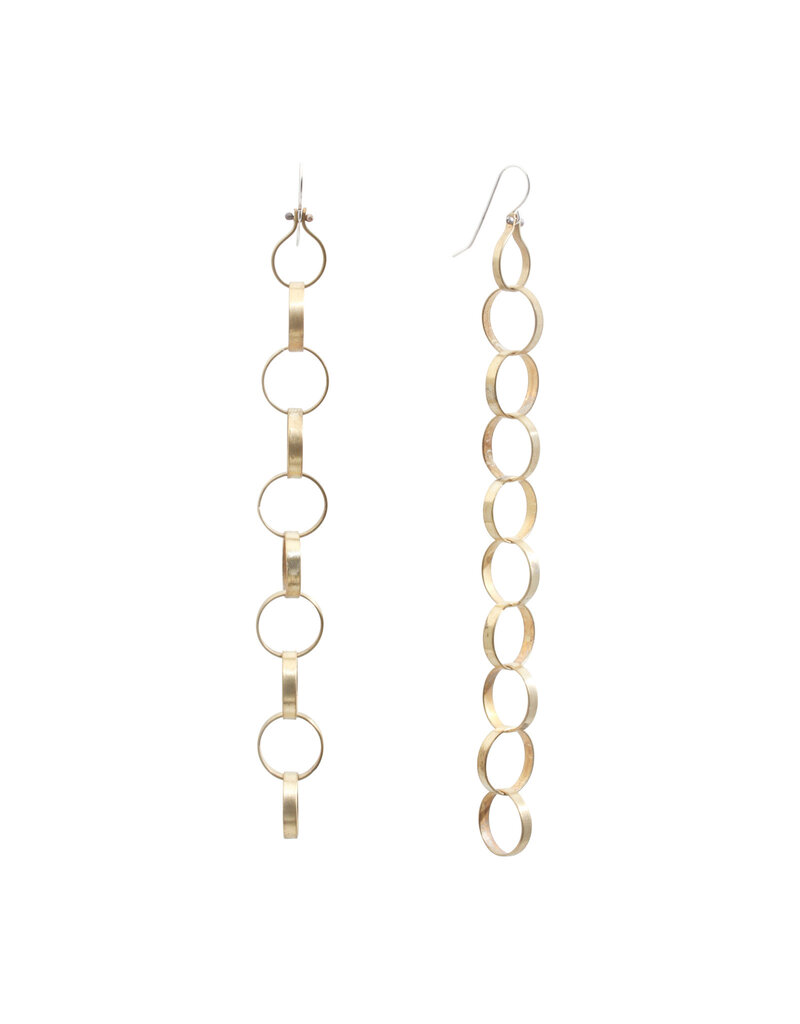 Long Brass Chain Link Earrings