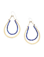 Brass and Lapis Loop Earrings