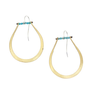 Stirrup Earrings with Apatite