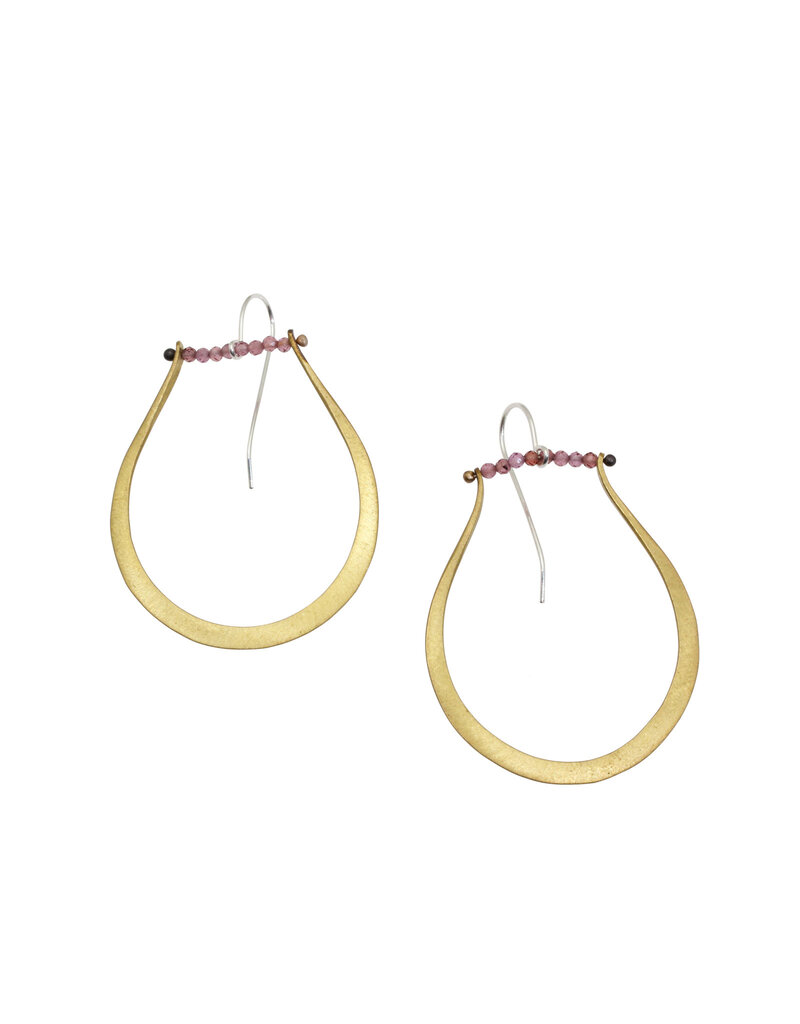 Stirrup Earrings with Pink Tourmaline