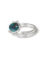 Trevi Pendro Seagrass Ring with Blue/Green Opal in Silver