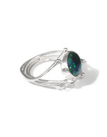 Trevi Pendro Seagrass Ring with Blue/Green Opal in Silver