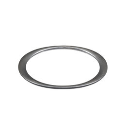 Flat Edges Oval Bangle in Oxidized Silver - S/M
