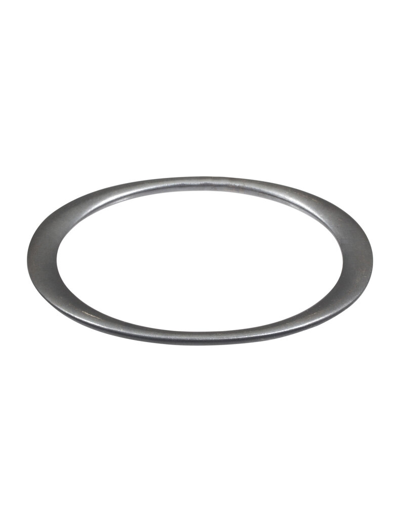 Flat Edges Oval Bangle in Oxidized Silver - S/M