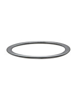 Flat Edges Oval Bangle in Oxidized Silver -  Large