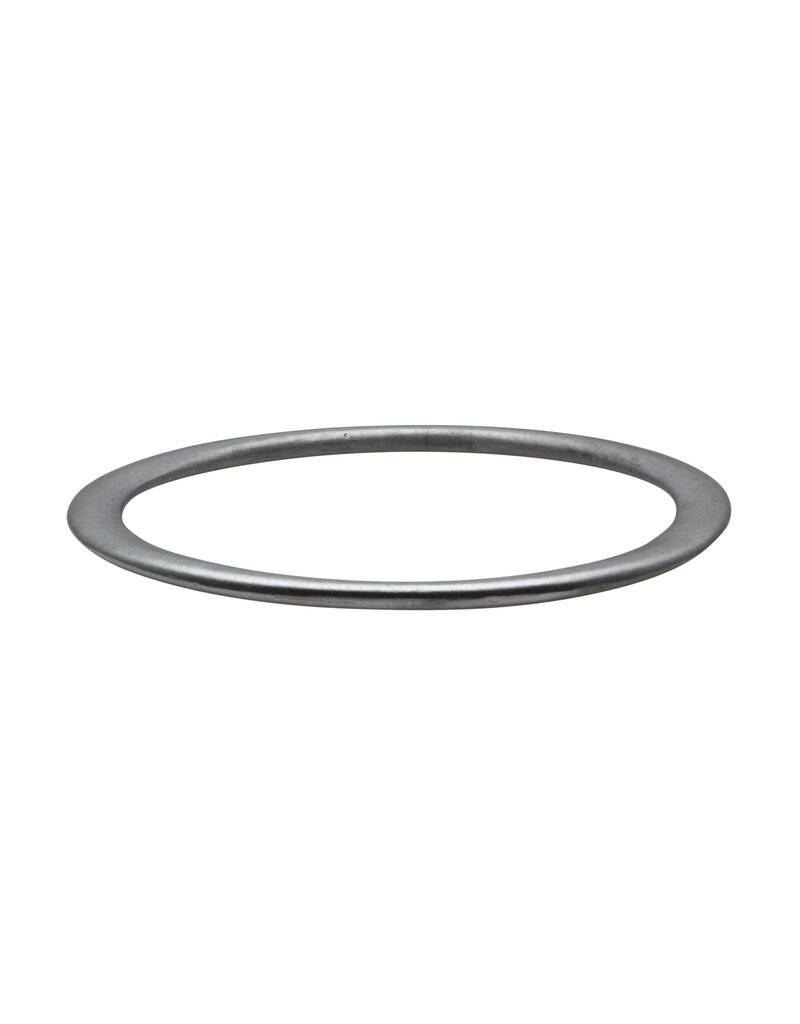 Flat Edges Oval Bangle in Oxidized Silver -  Large