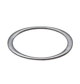 Flat Edges Oval Bangle in Oxidized Silver -  Large