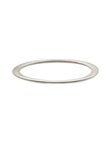 Flat Edges Oval Bangle in Brushed Silver -  S/M