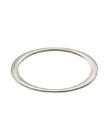 Flat Edges Oval Bangle in Brushed Silver -  S/M