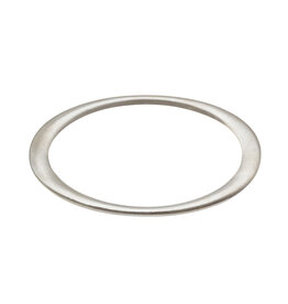Flat Edges Oval Bangle in Silver -  S/M